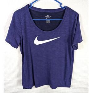 Nike Dri-Fit T-Shirt Womens Medium Purple Athletic Cut Scoop Neck Running Top